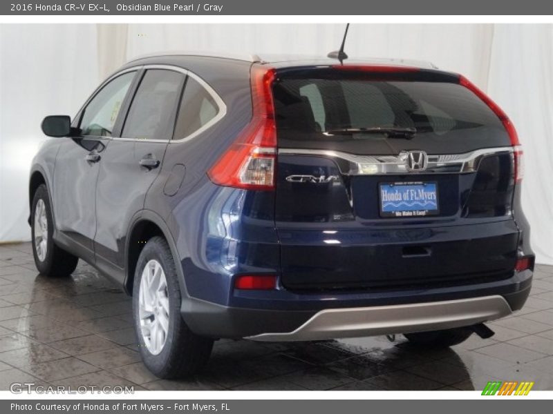 Obsidian Blue Pearl / Gray 2016 Honda CR-V EX-L