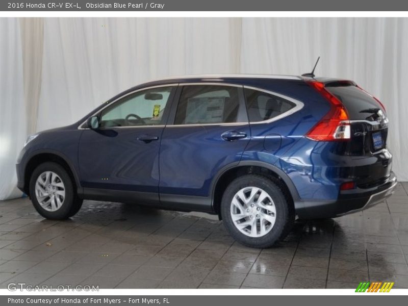 Obsidian Blue Pearl / Gray 2016 Honda CR-V EX-L