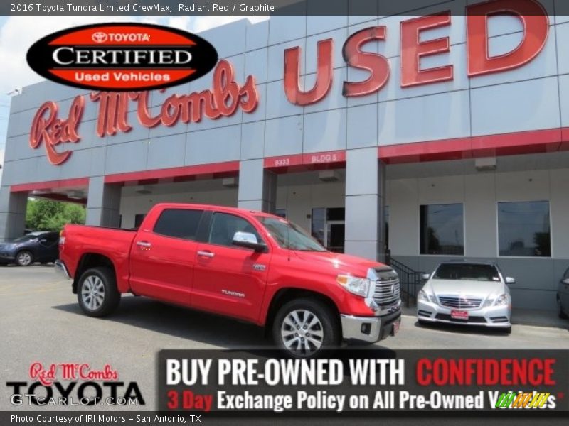 Radiant Red / Graphite 2016 Toyota Tundra Limited CrewMax
