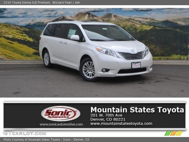 Blizzard Pearl / Ash 2016 Toyota Sienna XLE Premium