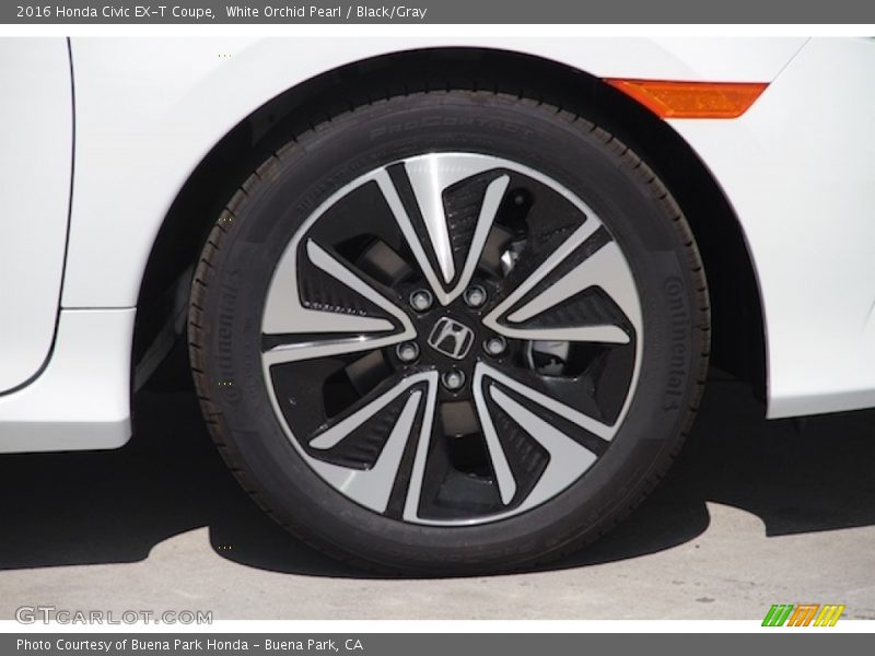 White Orchid Pearl / Black/Gray 2016 Honda Civic EX-T Coupe