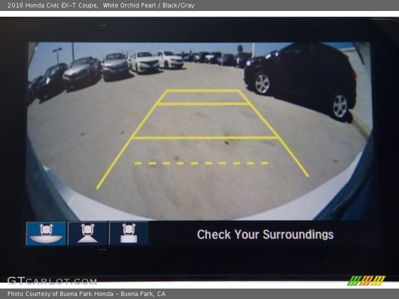 White Orchid Pearl / Black/Gray 2016 Honda Civic EX-T Coupe