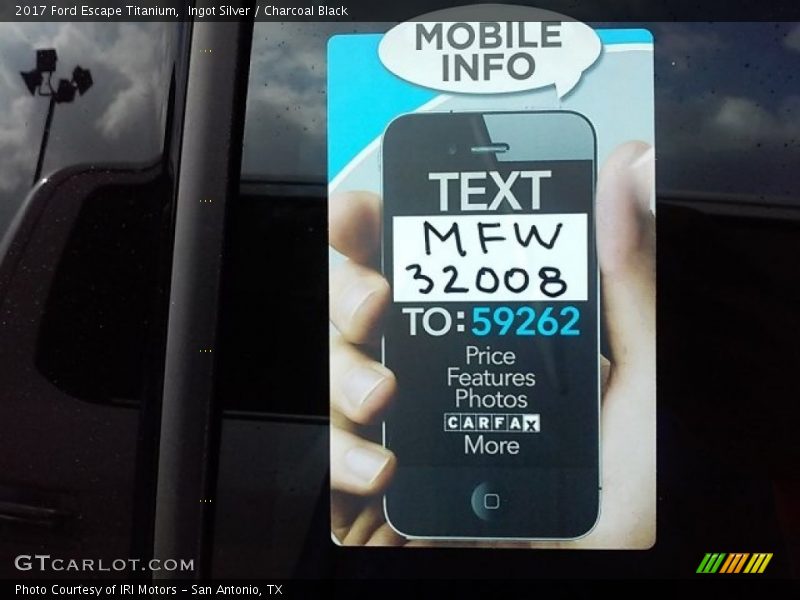 Ingot Silver / Charcoal Black 2017 Ford Escape Titanium