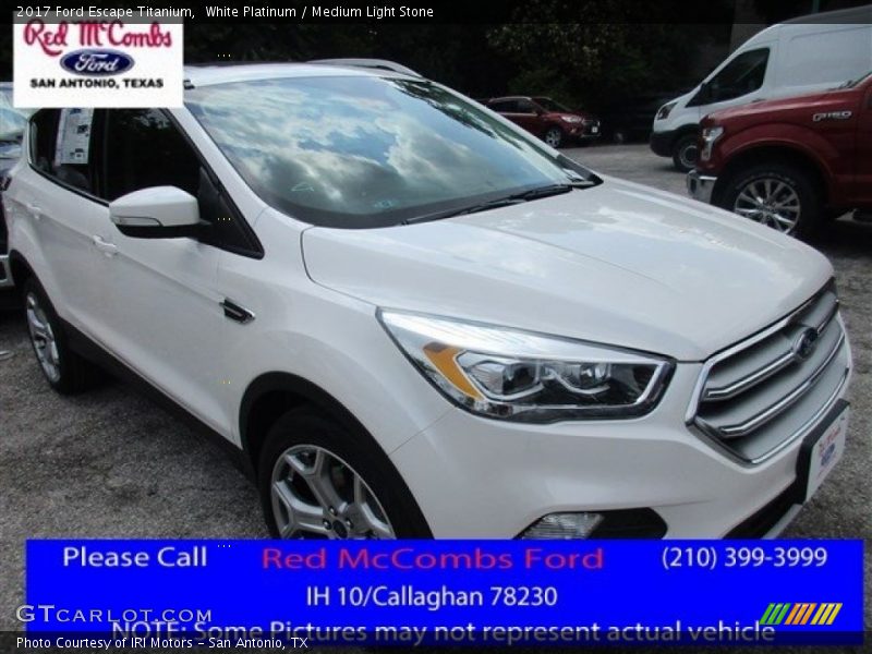 White Platinum / Medium Light Stone 2017 Ford Escape Titanium