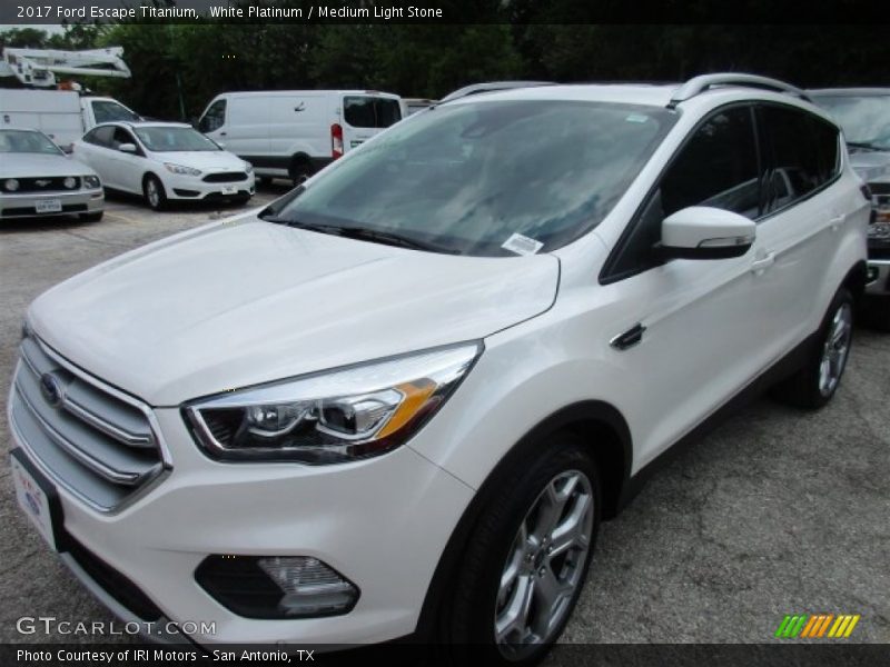 White Platinum / Medium Light Stone 2017 Ford Escape Titanium
