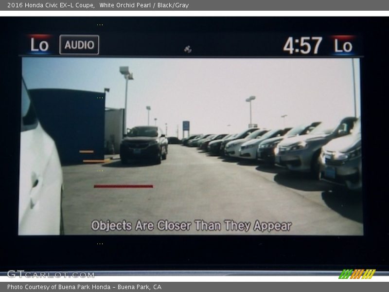 White Orchid Pearl / Black/Gray 2016 Honda Civic EX-L Coupe