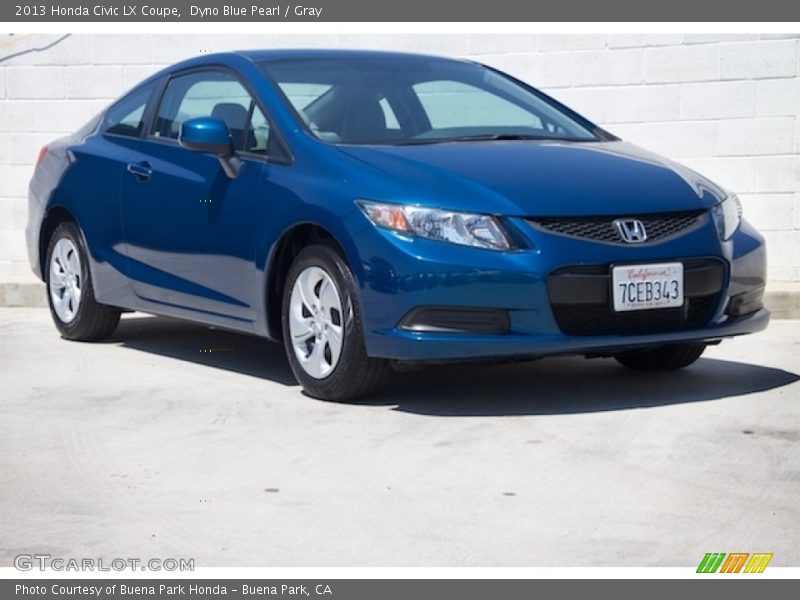 Dyno Blue Pearl / Gray 2013 Honda Civic LX Coupe