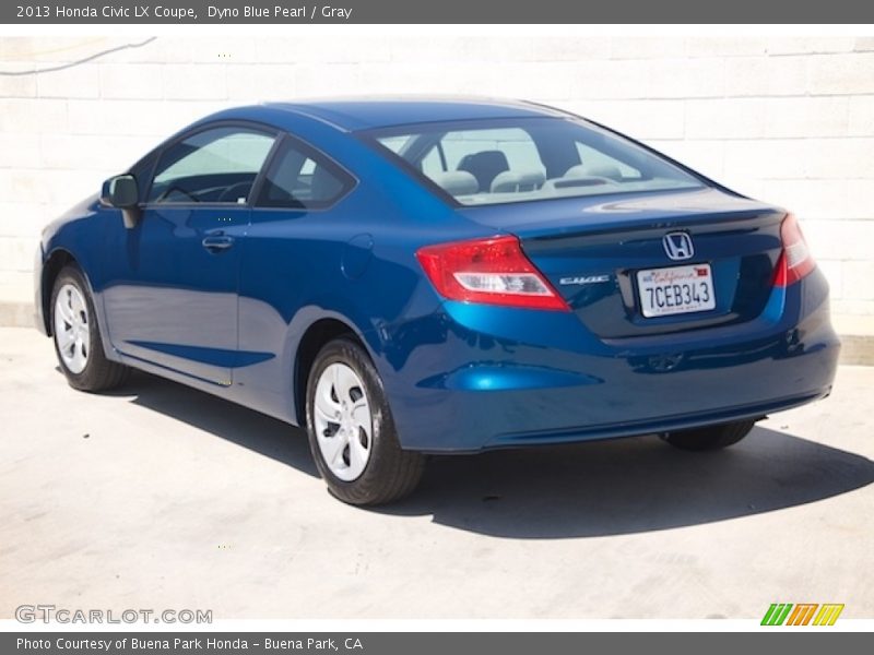 Dyno Blue Pearl / Gray 2013 Honda Civic LX Coupe