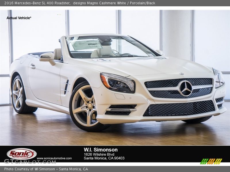 designo Magno Cashmere White / Porcelain/Black 2016 Mercedes-Benz SL 400 Roadster