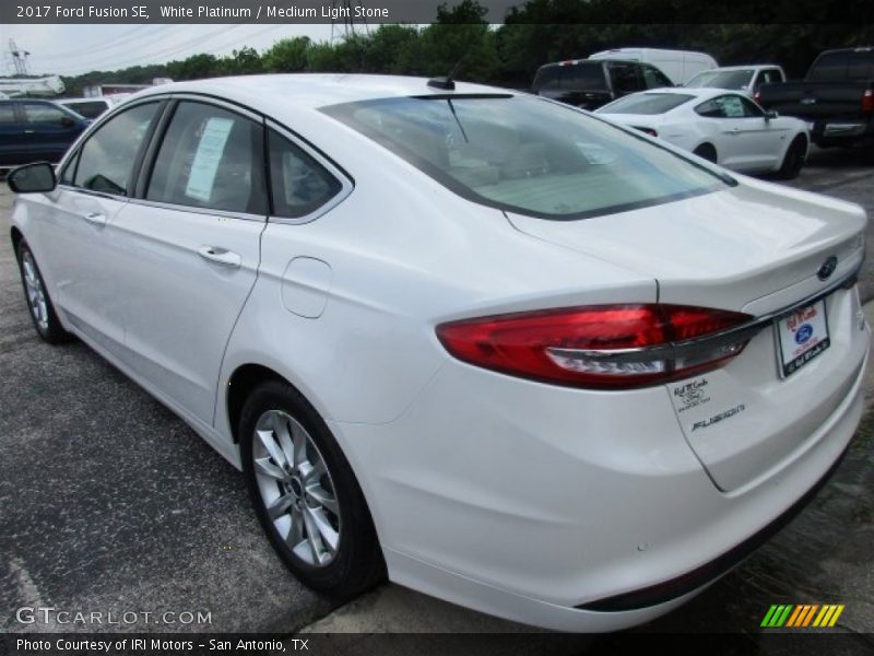 White Platinum / Medium Light Stone 2017 Ford Fusion SE