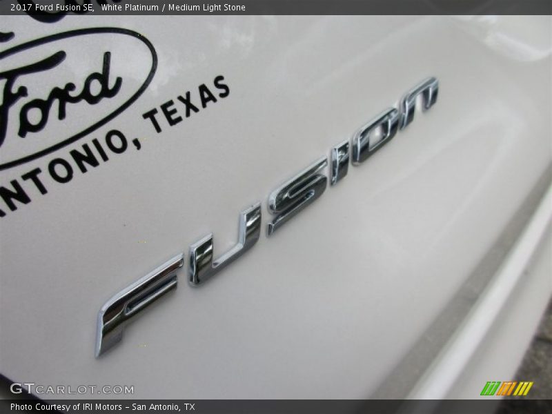 White Platinum / Medium Light Stone 2017 Ford Fusion SE