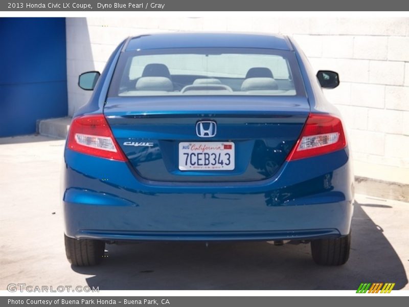 Dyno Blue Pearl / Gray 2013 Honda Civic LX Coupe