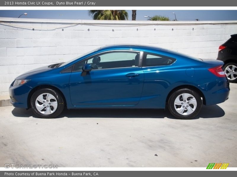 Dyno Blue Pearl / Gray 2013 Honda Civic LX Coupe
