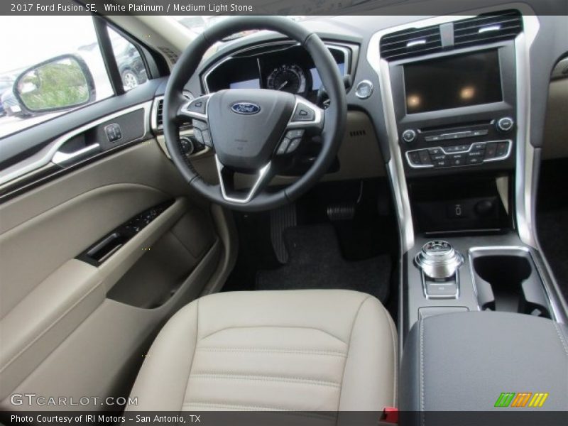 White Platinum / Medium Light Stone 2017 Ford Fusion SE