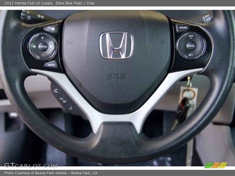 Dyno Blue Pearl / Gray 2013 Honda Civic LX Coupe