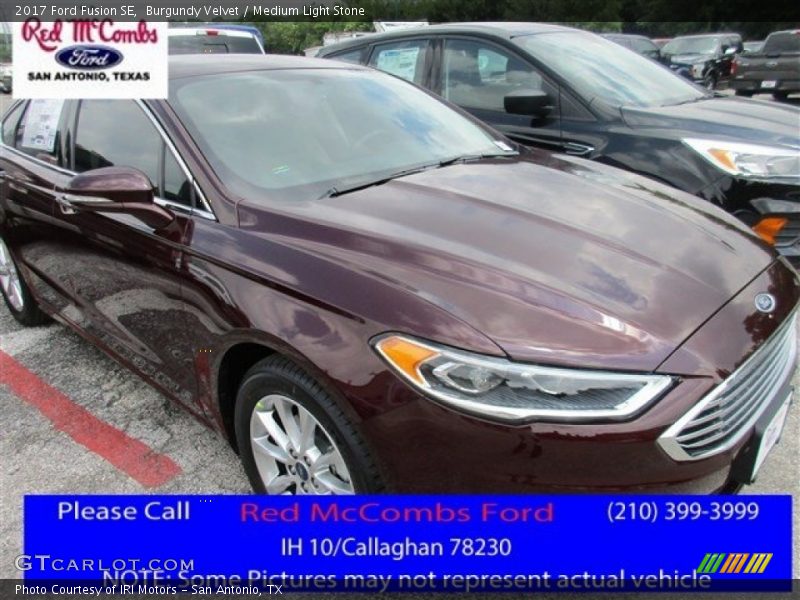 Burgundy Velvet / Medium Light Stone 2017 Ford Fusion SE