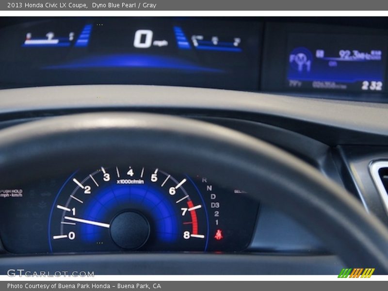 Dyno Blue Pearl / Gray 2013 Honda Civic LX Coupe