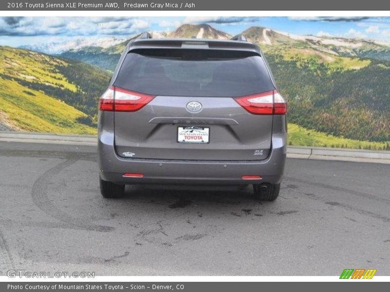 Predawn Gray Mica / Ash 2016 Toyota Sienna XLE Premium AWD