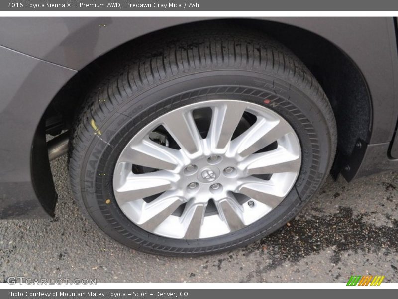 Predawn Gray Mica / Ash 2016 Toyota Sienna XLE Premium AWD