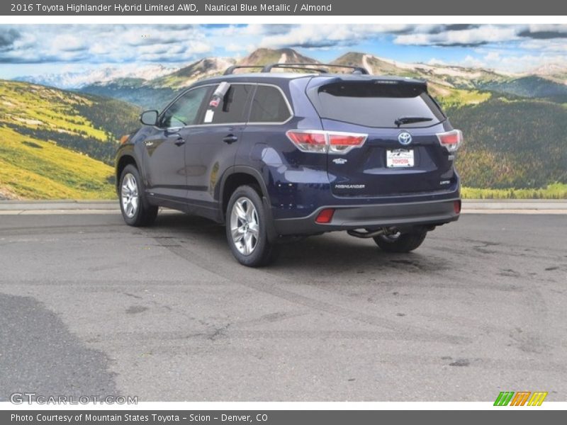 Nautical Blue Metallic / Almond 2016 Toyota Highlander Hybrid Limited AWD