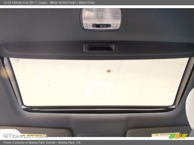 White Orchid Pearl / Black/Gray 2016 Honda Civic EX-T Coupe