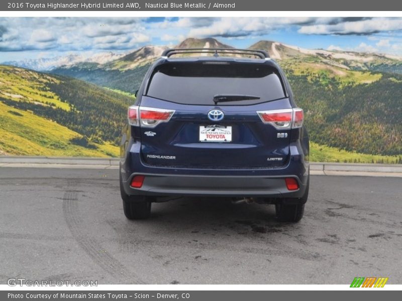 Nautical Blue Metallic / Almond 2016 Toyota Highlander Hybrid Limited AWD