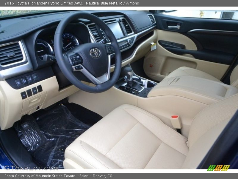 Nautical Blue Metallic / Almond 2016 Toyota Highlander Hybrid Limited AWD
