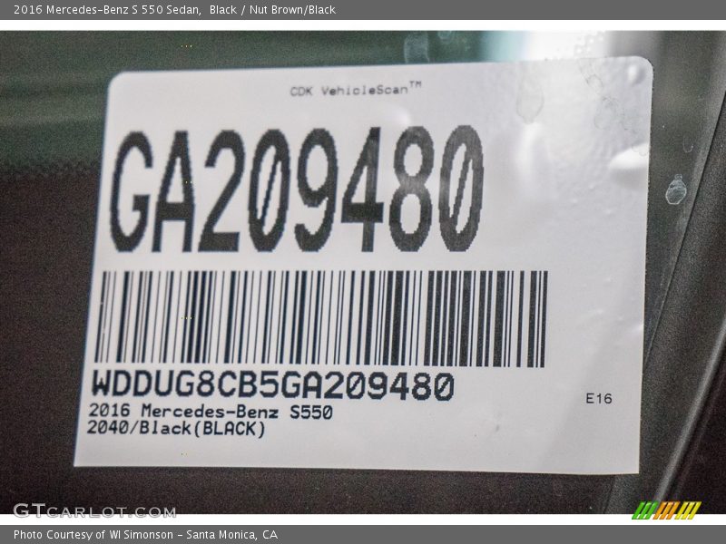 Black / Nut Brown/Black 2016 Mercedes-Benz S 550 Sedan