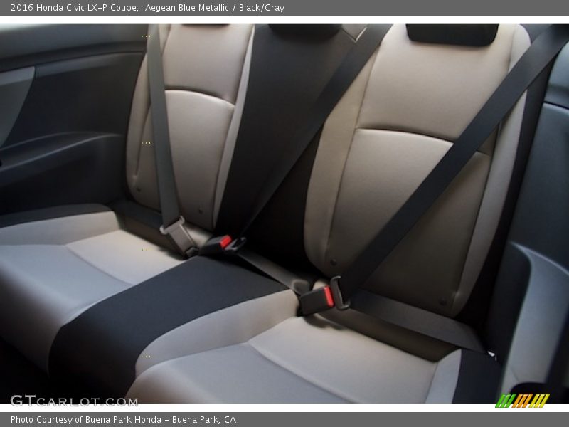 Aegean Blue Metallic / Black/Gray 2016 Honda Civic LX-P Coupe