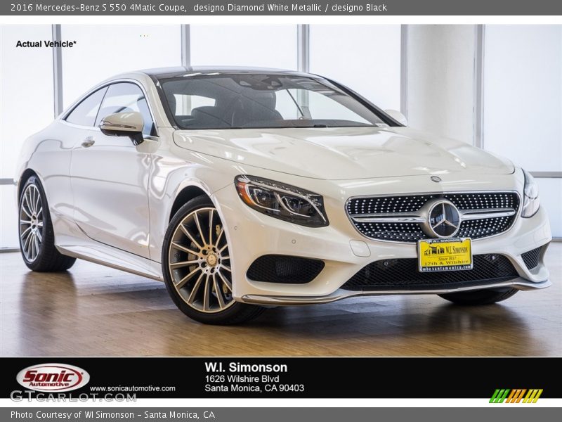 designo Diamond White Metallic / designo Black 2016 Mercedes-Benz S 550 4Matic Coupe