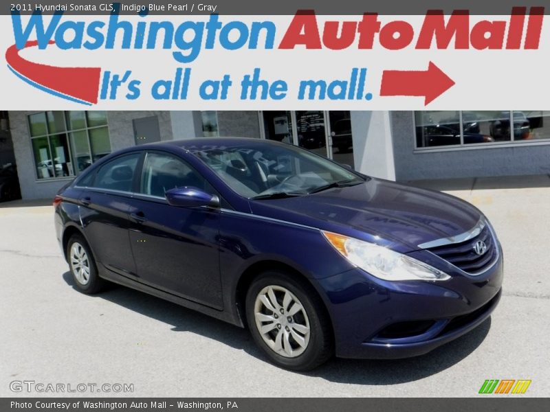 Indigo Blue Pearl / Gray 2011 Hyundai Sonata GLS