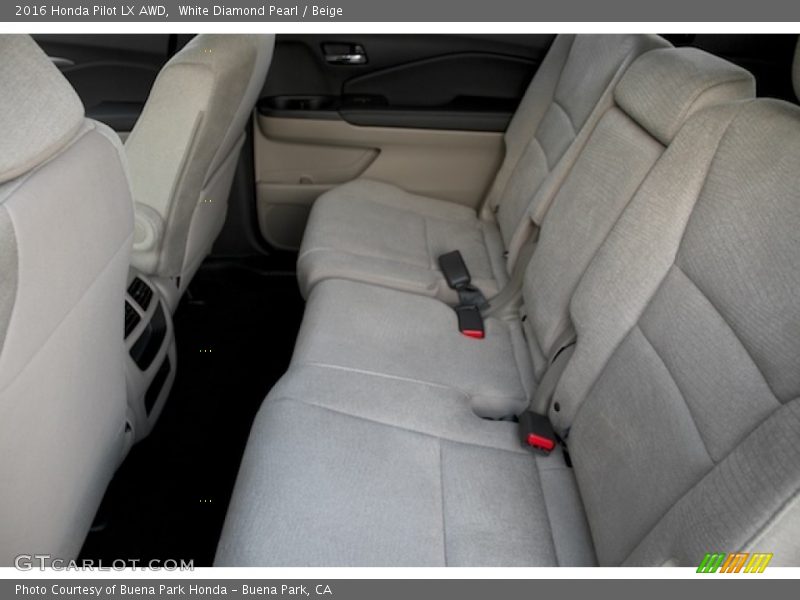 White Diamond Pearl / Beige 2016 Honda Pilot LX AWD