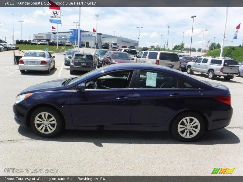 Indigo Blue Pearl / Gray 2011 Hyundai Sonata GLS