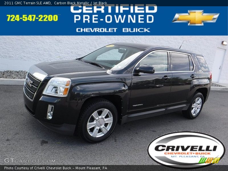 Carbon Black Metallic / Jet Black 2011 GMC Terrain SLE AWD