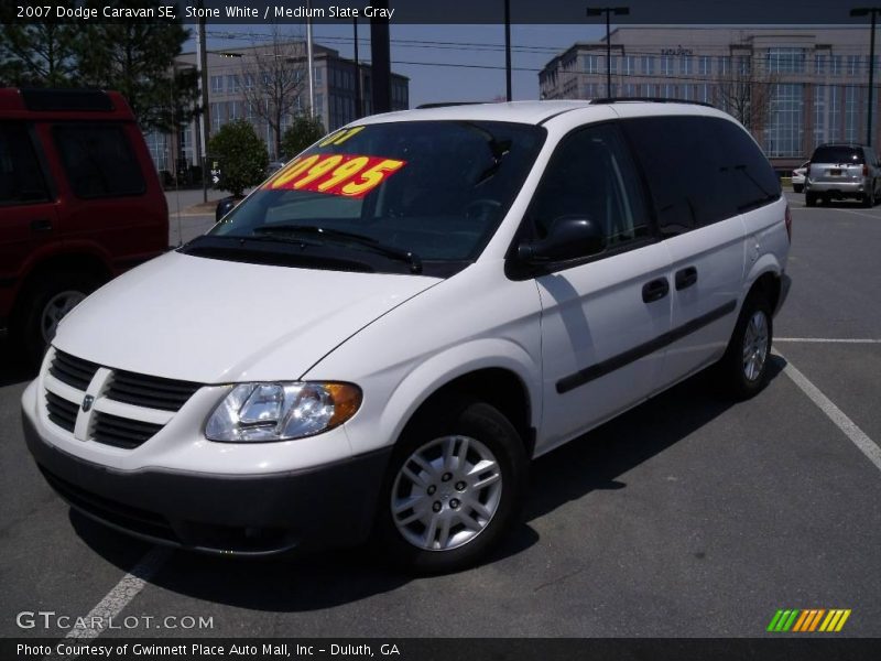 Stone White / Medium Slate Gray 2007 Dodge Caravan SE