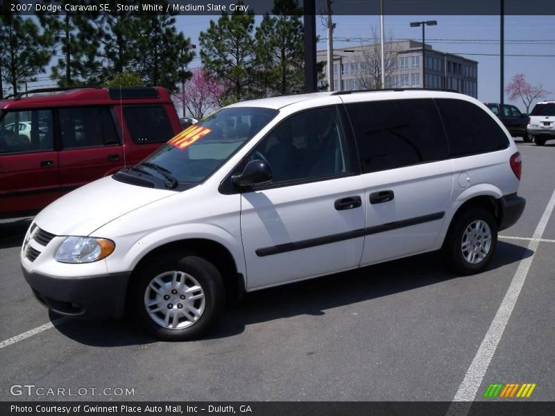 Stone White / Medium Slate Gray 2007 Dodge Caravan SE