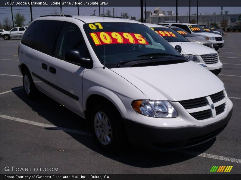 Stone White / Medium Slate Gray 2007 Dodge Caravan SE