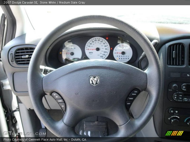 Stone White / Medium Slate Gray 2007 Dodge Caravan SE