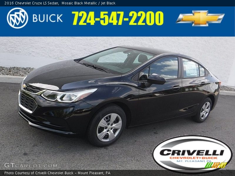 Mosaic Black Metallic / Jet Black 2016 Chevrolet Cruze LS Sedan