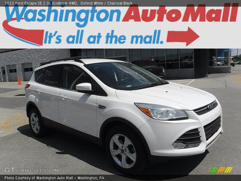 Oxford White / Charcoal Black 2013 Ford Escape SE 2.0L EcoBoost 4WD
