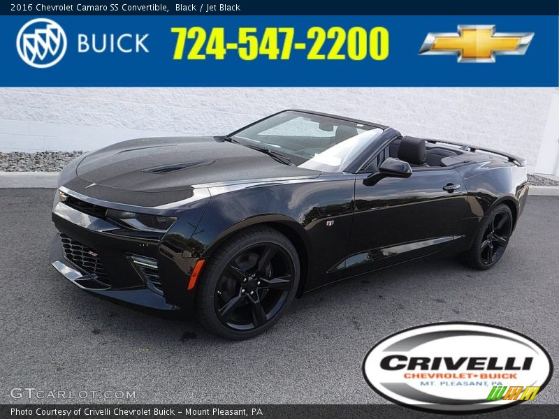 Black / Jet Black 2016 Chevrolet Camaro SS Convertible