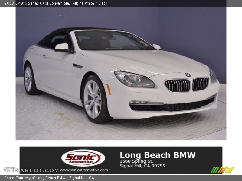 Alpine White / Black 2013 BMW 6 Series 640i Convertible