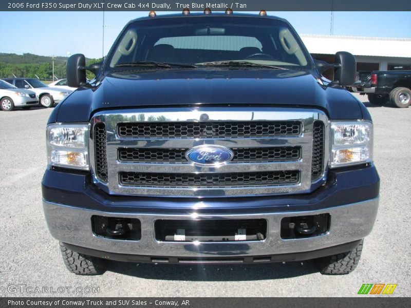 True Blue Metallic / Tan 2006 Ford F350 Super Duty XLT Crew Cab 4x4 Dually