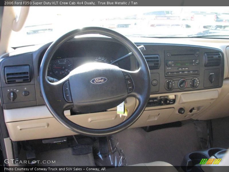 True Blue Metallic / Tan 2006 Ford F350 Super Duty XLT Crew Cab 4x4 Dually