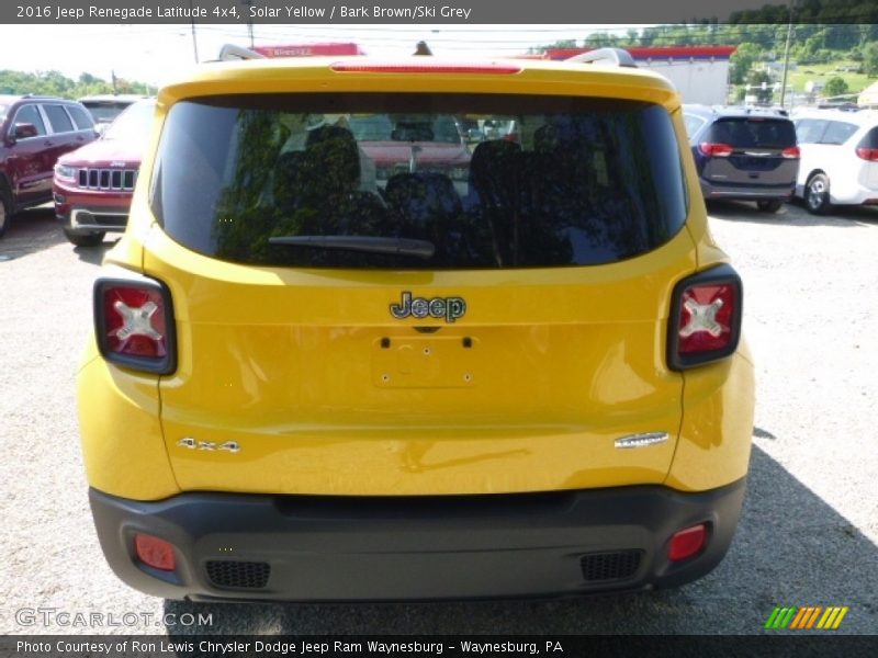 Solar Yellow / Bark Brown/Ski Grey 2016 Jeep Renegade Latitude 4x4