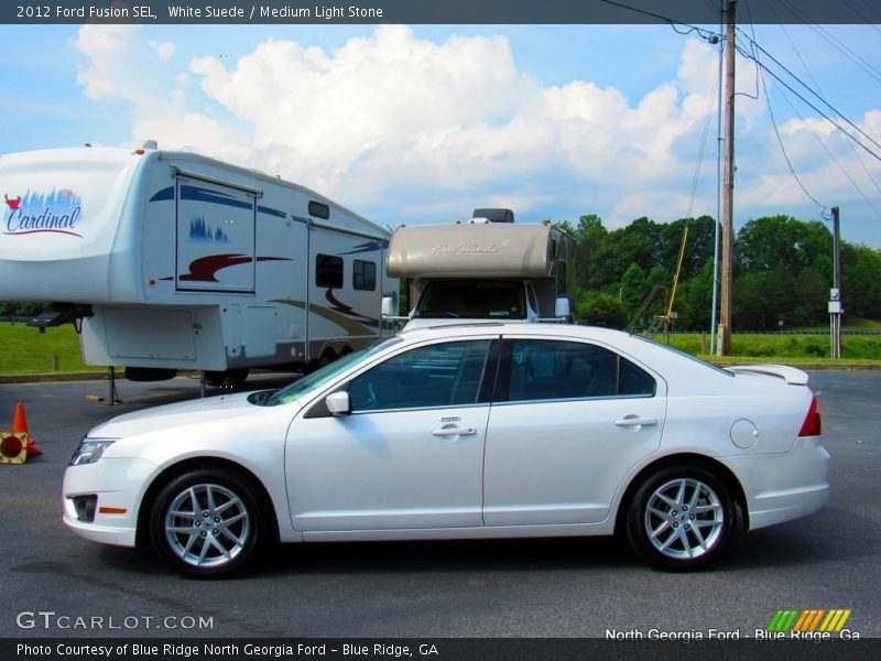 White Suede / Medium Light Stone 2012 Ford Fusion SEL