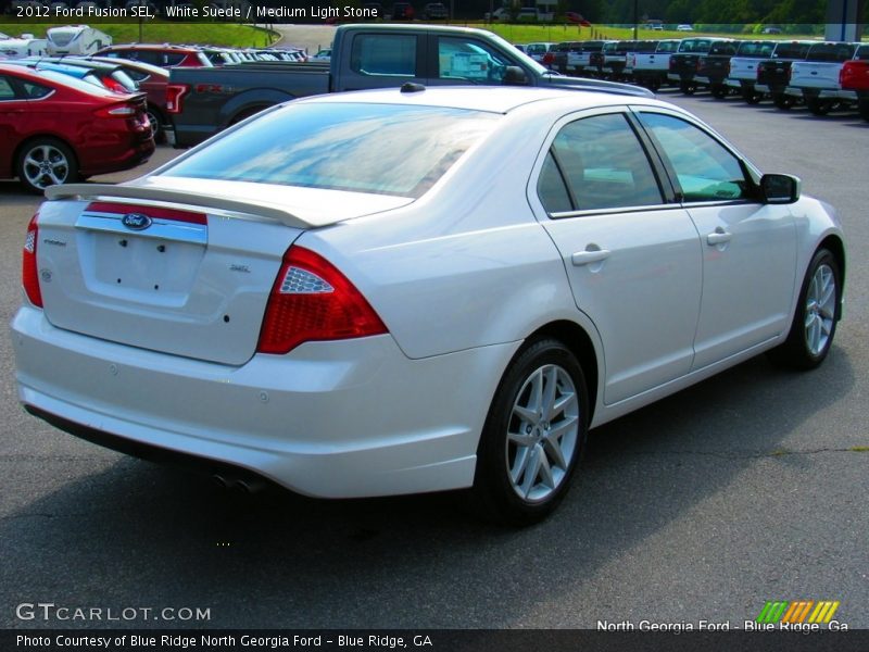 White Suede / Medium Light Stone 2012 Ford Fusion SEL
