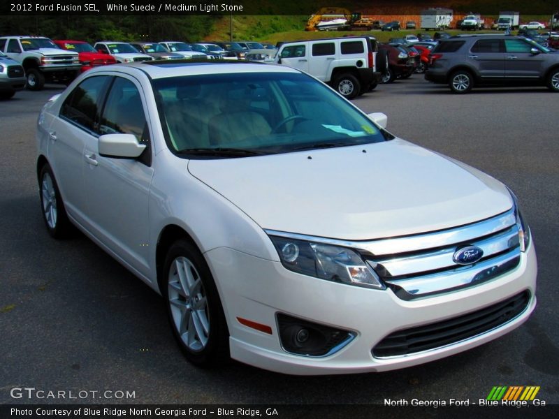 White Suede / Medium Light Stone 2012 Ford Fusion SEL