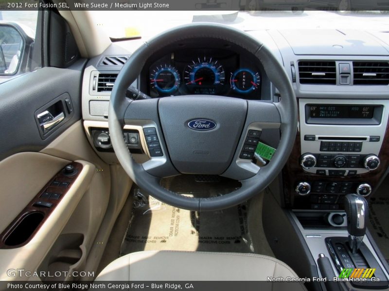White Suede / Medium Light Stone 2012 Ford Fusion SEL