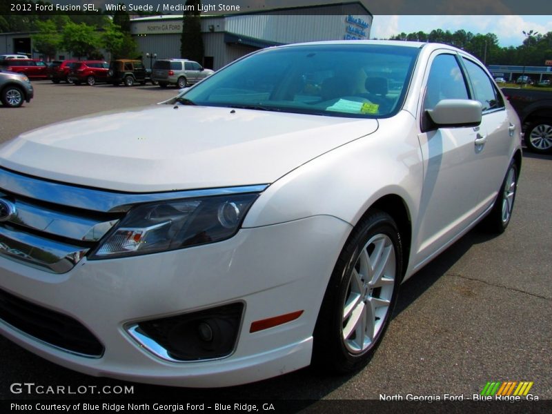White Suede / Medium Light Stone 2012 Ford Fusion SEL